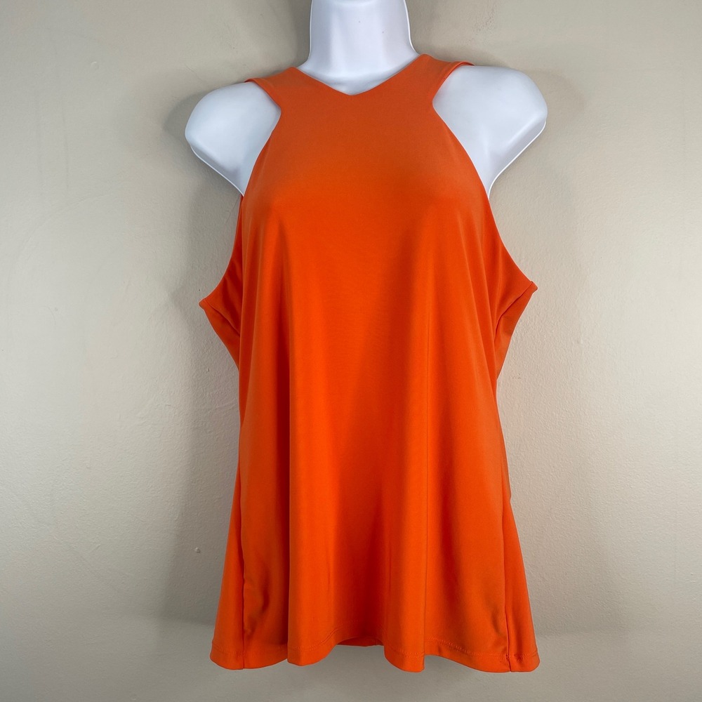 Ralph Lauren LRL Preppy Halter Tank Top Women Medium Petite Bright Timeless Chic